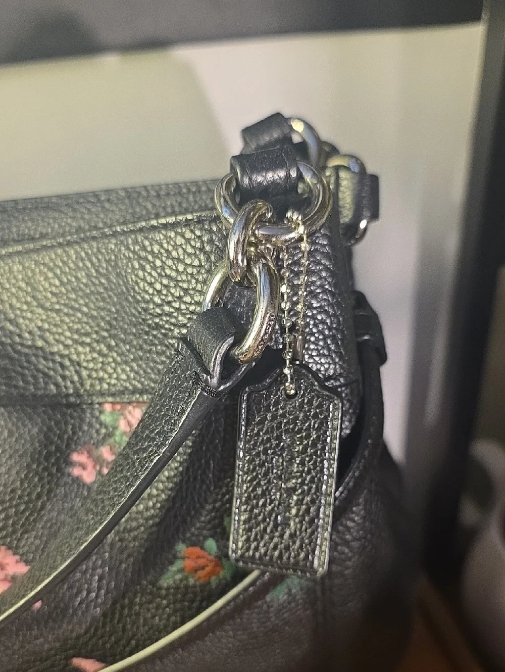 Coach Floral Lexy Refined Pebble Leather
